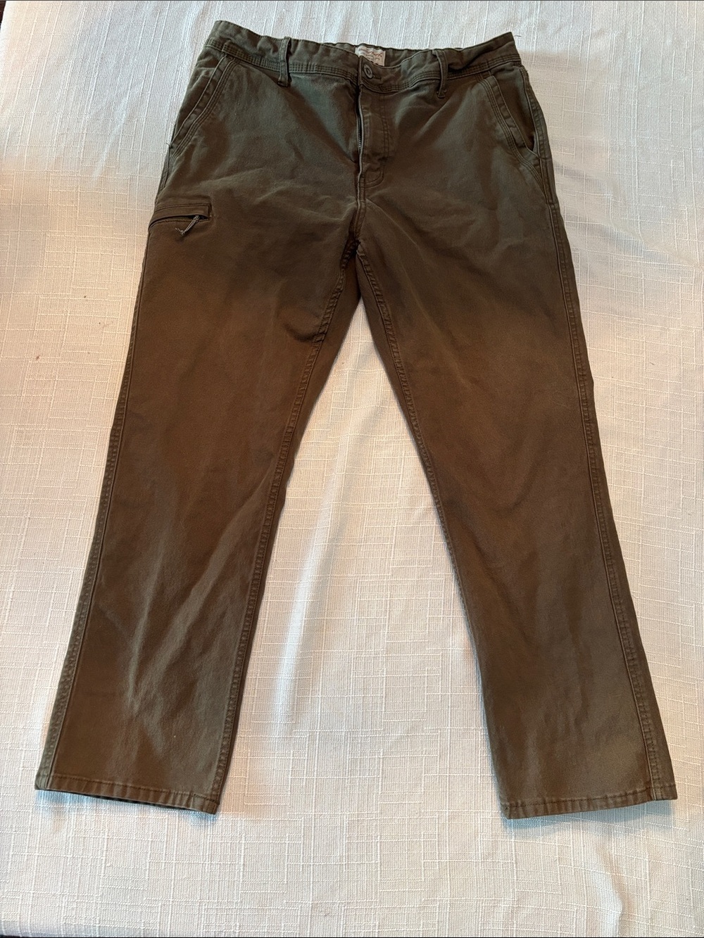 Men's Olive Green Straight Fit Pants